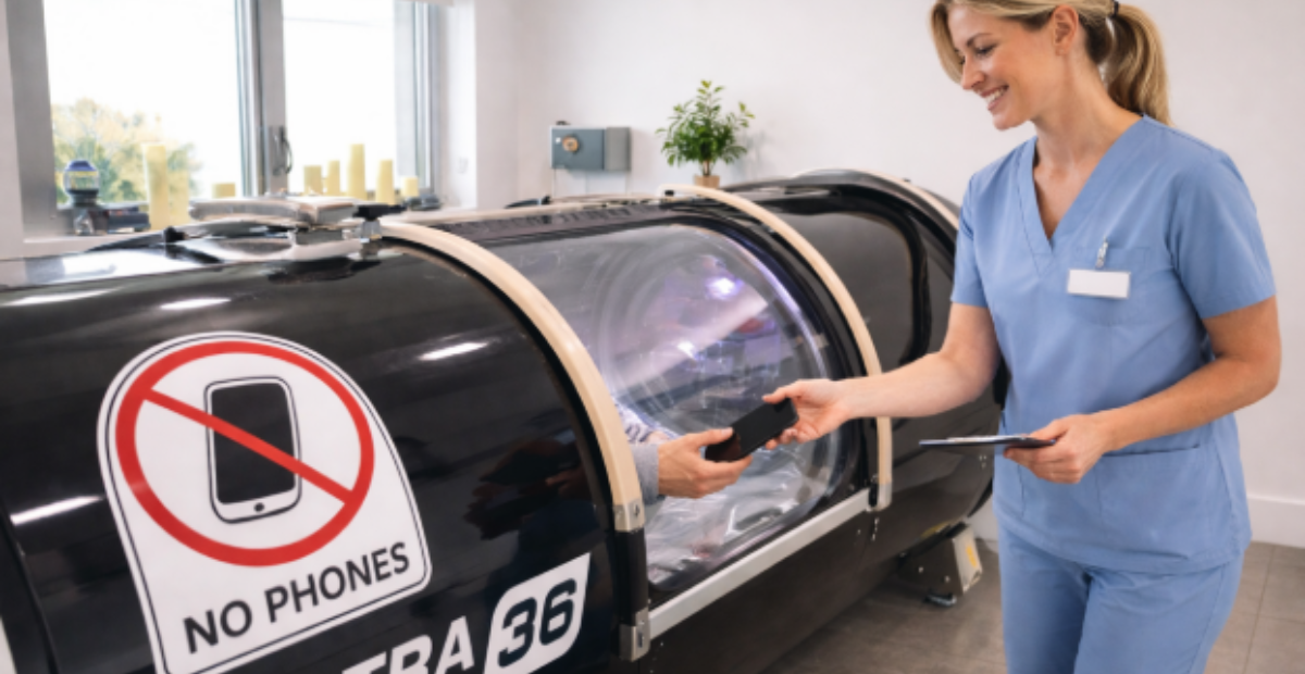 can you use a cell phone in a hyperbaric chamber