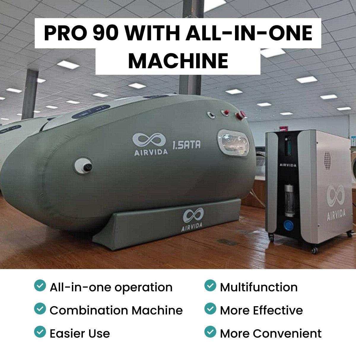 Airvida Pro 90 hyperbaric chamber with all-in-one machine