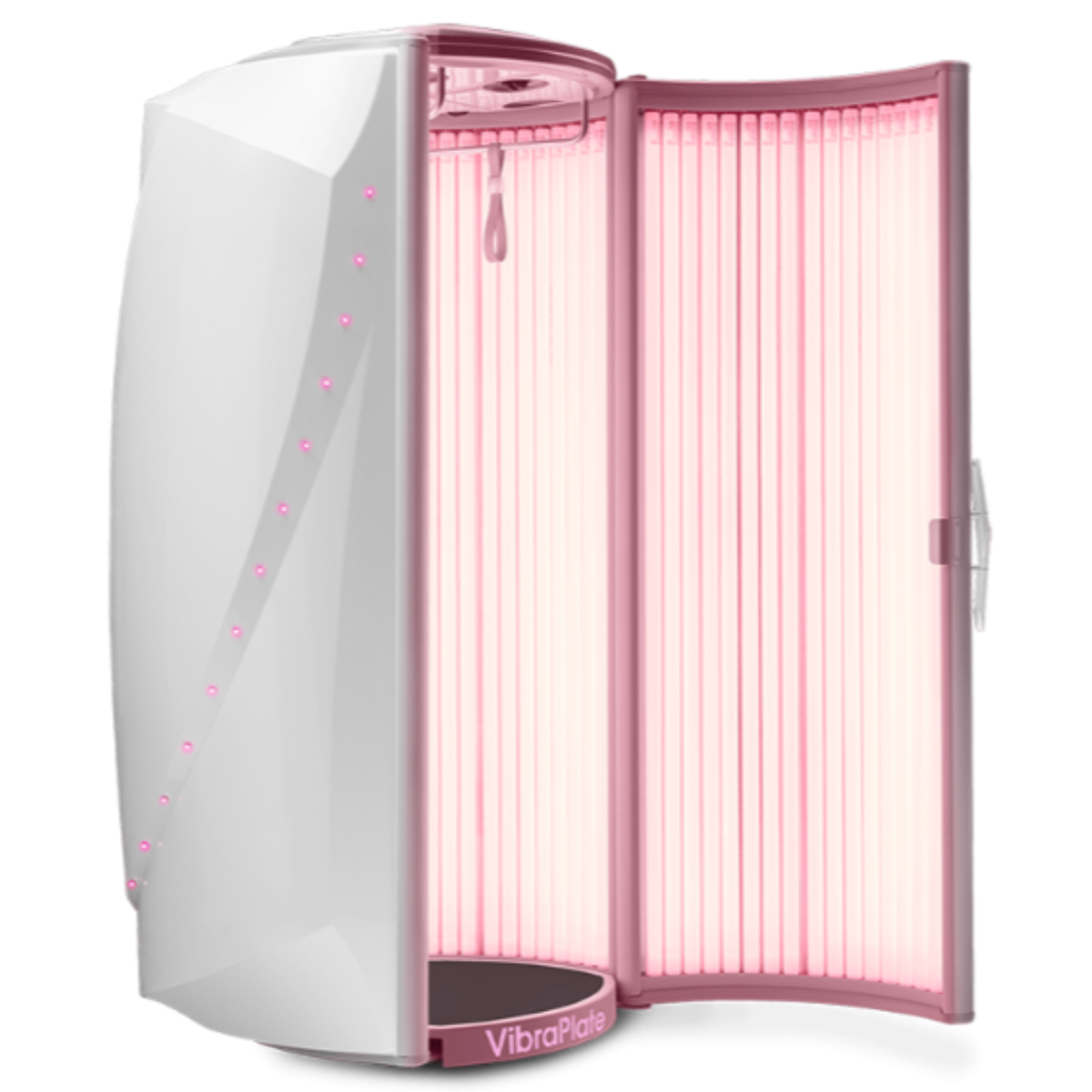 Collagen Red Light therapy booth with VibraPlate platform for full-body skin rejuvenation and anti-aging treatment