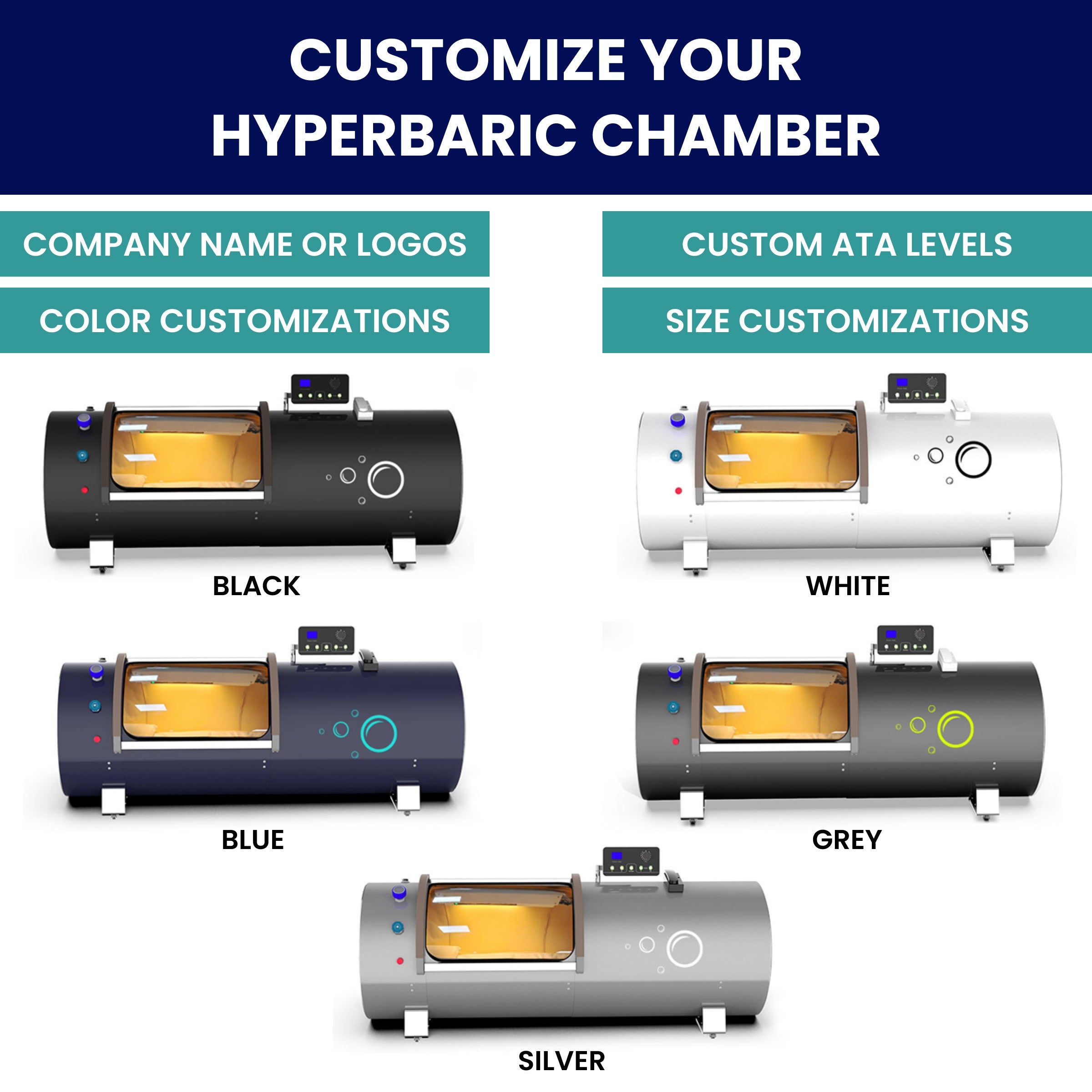 Hard Shell Laying Hyperbaric Chamber With 1.3 / 1.5 / 1.7 / 2.0 ATA From Airvida Chambers