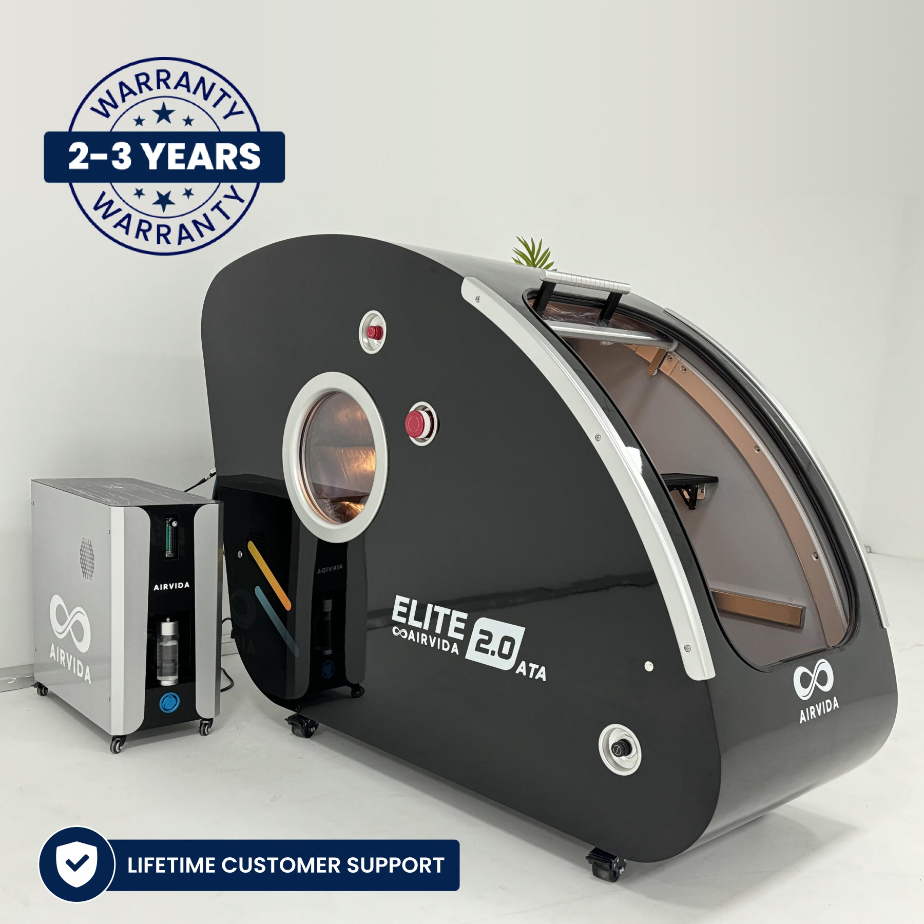 Airvida Elite 1.5-2.0 ATA Hard Shell Sitting Hyperbaric Chamber