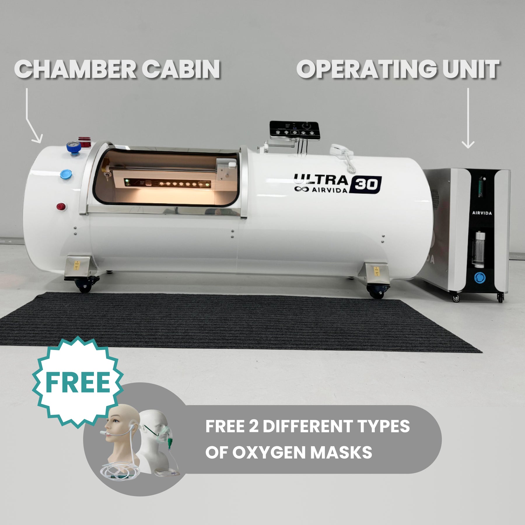 Hard Shell Laying Hyperbaric Chamber With 1.3 / 1.5 / 1.7 / 2.0 ATA From Airvida Chambers