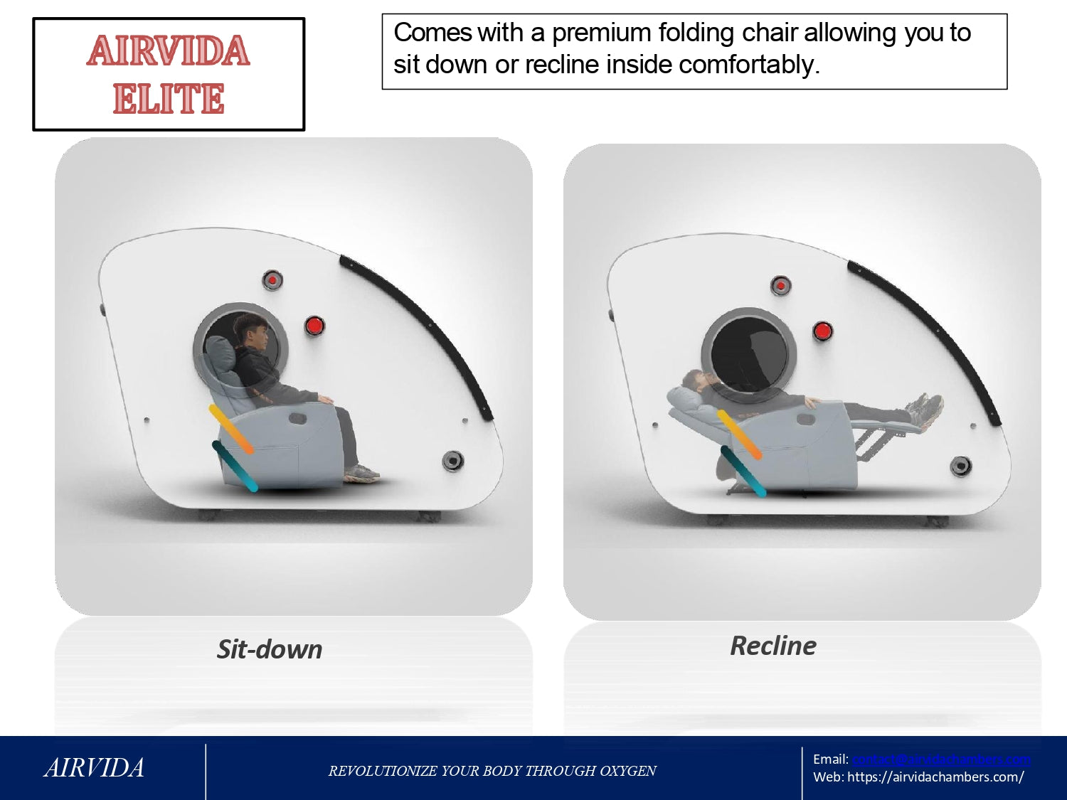 Airvida Elite 1.5-2.0 ATA Hard Shell Sitting Hyperbaric Chamber