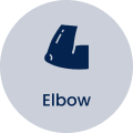 Icon of an elbow with 'Elbow' text on a light blue background